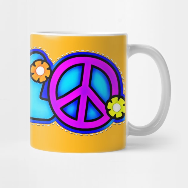 Colorful Hello Peace Sign Typography by AlondraHanley